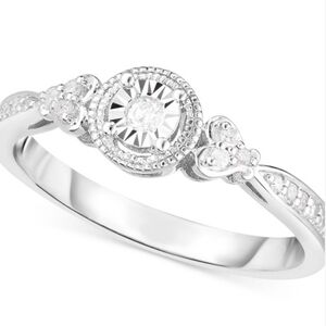 Macy's Silver and White Gemstone Ring